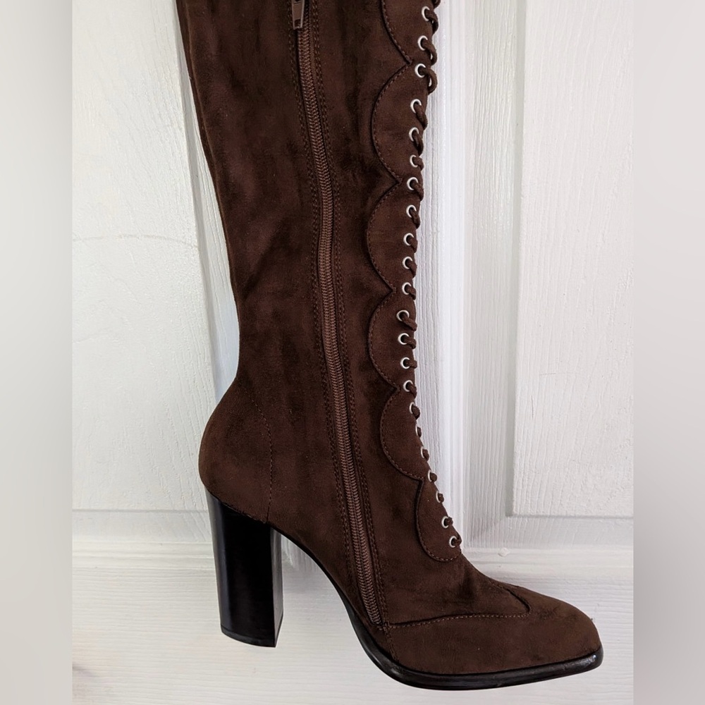 JEFFREY CAMPBELL Olianna Thigh- high lace-up riding boots - Picture 11 of 16
